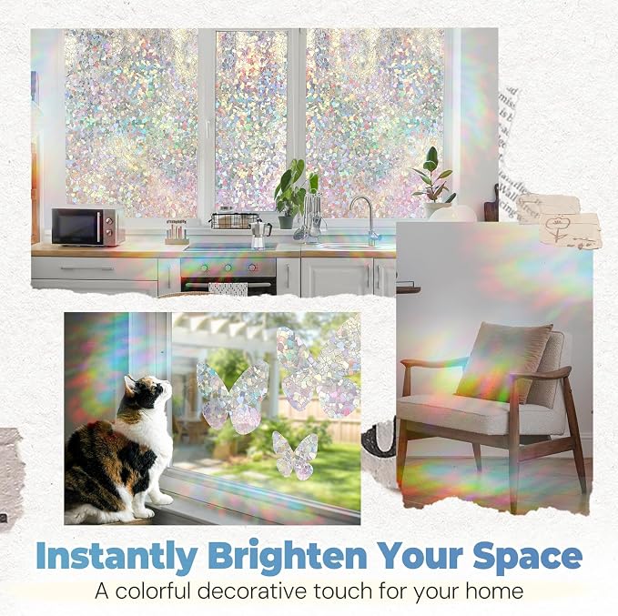 DOWELL Window Privacy Film Rainbow Film, Stained Glass Decorative Sticker - Image 7