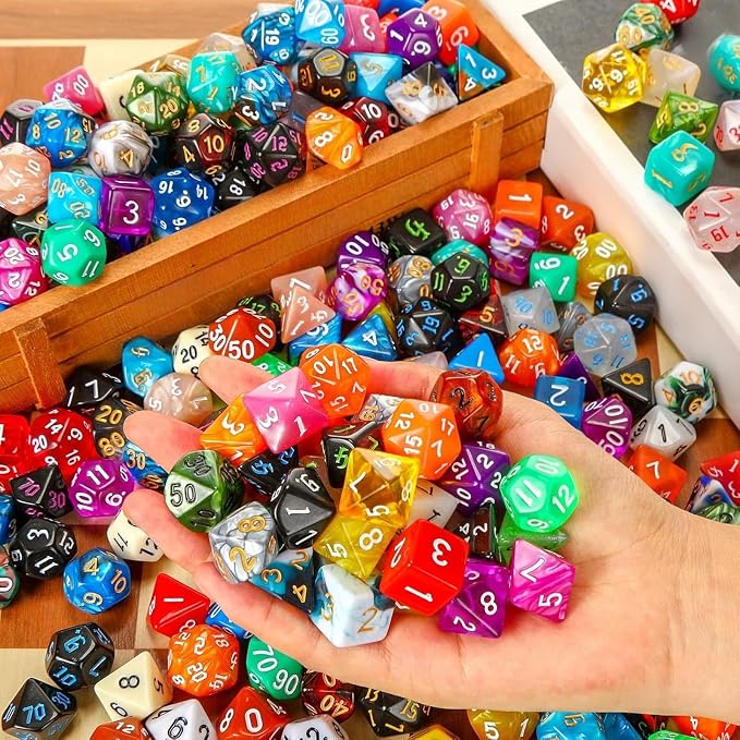 Yilloog Compatible with Dice Sets Bulk Polyhedral Dice with Drawstring Bag - Image 6