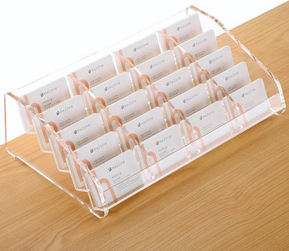 Business Card Holder for Desk, Acrylic Business Card Stand Display Holder by HeZone