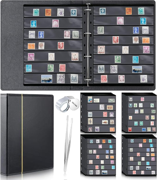 Lewtemi Stamp Collecting Albums Set Stamp Collection Book Include 20 Pages by Lewtemi