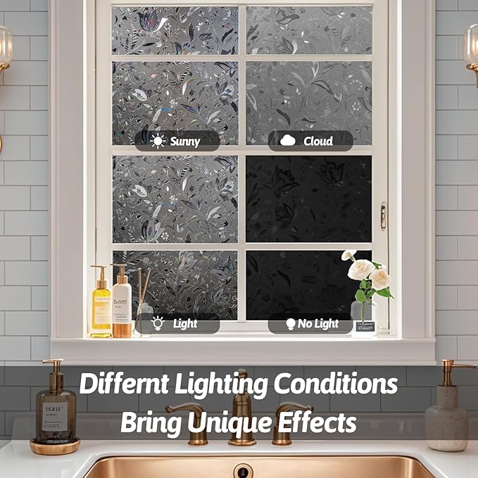 NINETREX Window Privacy Film, Decorative Window Film Frosted, Stained Glass - Image 6