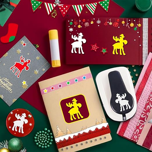 1 inch Christmas Punch for Craft, Deer Paper Punch for Paper Crafting, - Image 7