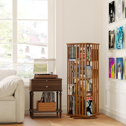XIMN 360° Rotating Bamboo CD/DVD Shelf - Image 3