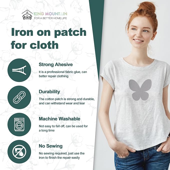 Iron on Patches for Clothes, 8 Pieces Fabric Patches for Clothing, Hat Repair - Image 2