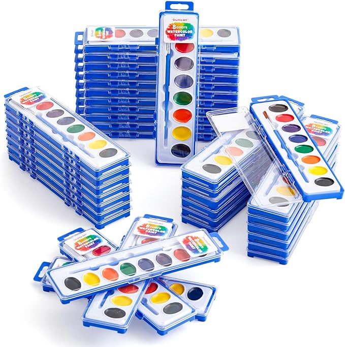 Shuttle Art 40 Pack Watercolor Paint Set, 8 Colors Watercolor Paint by ShuttleArt