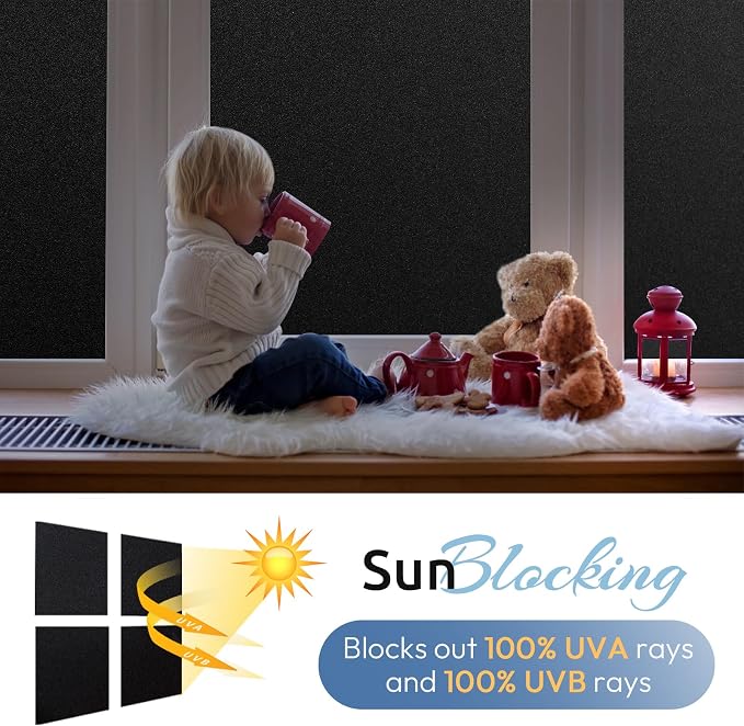rabbitgoo Blackout Window Film, Sun Heat Blocking Privacy Cover - Image 2