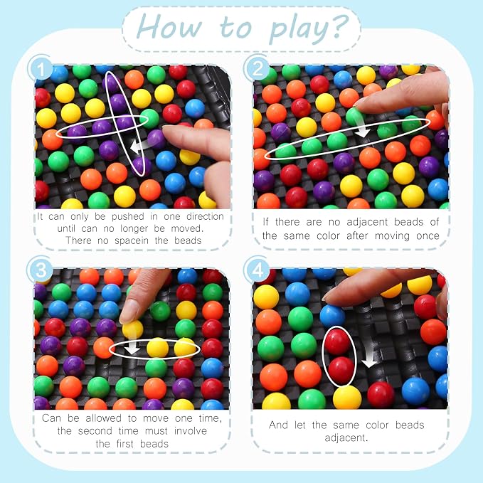168PCS Marbles Intellectual Chessboard Dual Dual Strategy Board Game, Colored - Image 3