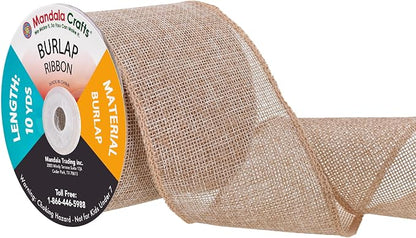 Mandala Crafts Natural Burlap Ribbon 3 Inches Wide Jute Ribbons by MandalaCrafts