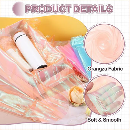 MECCANIXITY Iridescent Sheer Organza Fabric, 2 Yards x 59 Inches Solid Laser - Image 3