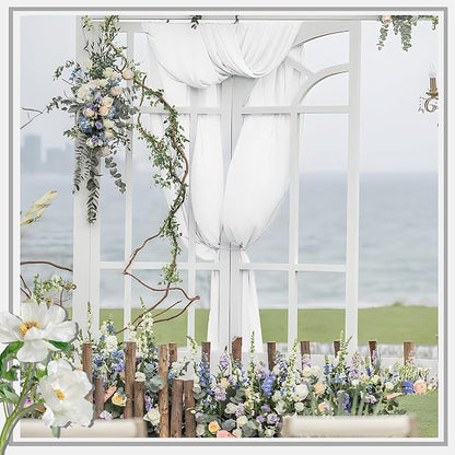 Horbaunal White Chiffon Fabric by The Yard, 10 Yard Continuous Sheer Fabric 59" - Image 6