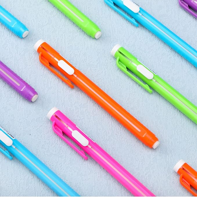 Teling 15 Pcs Retractable Mechanical Eraser Pen, School Pen-Style Erasers - Image 6