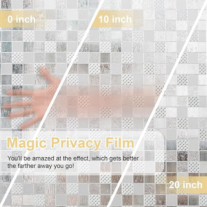 Window Privacy Film Decorative for Front Door, Bathroom Static Cling Stained - Image 2