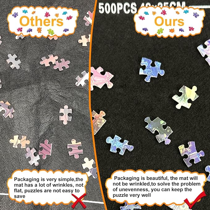 Napzy Puzzle Mat, Jigsaw Matt Rollup 8PCS Sorting Trays Up to 1500pcs Puzzles - Image 6