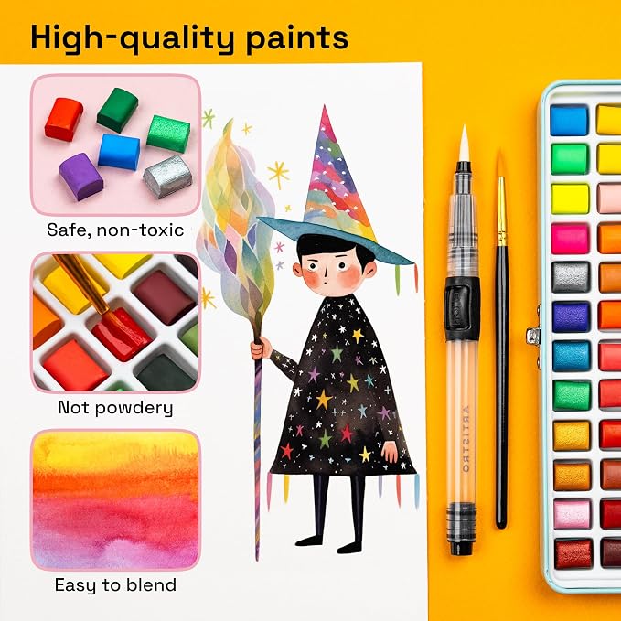 ARTISTRO Watercolor Paint Set Portable, Palette Set - Image 5