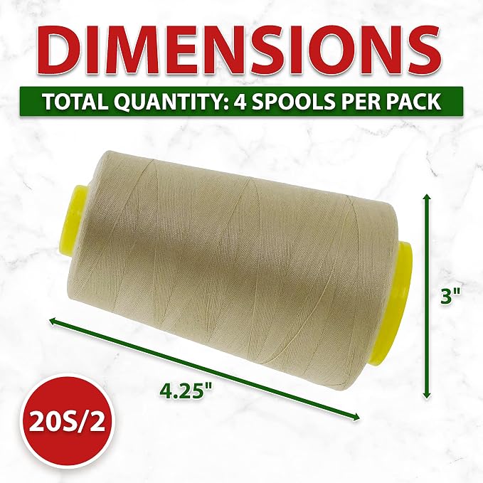 Mandala Crafts 4 Pack of Serger Threads Cones Spools - Image 4