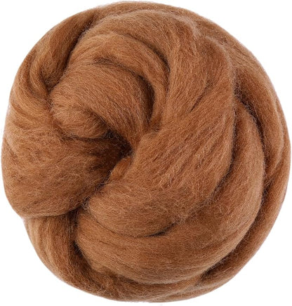 3.53oz Wool Roving Yarn, Fiber Roving Wool Top, Pure Wools, Chunky Yarn by Jupean