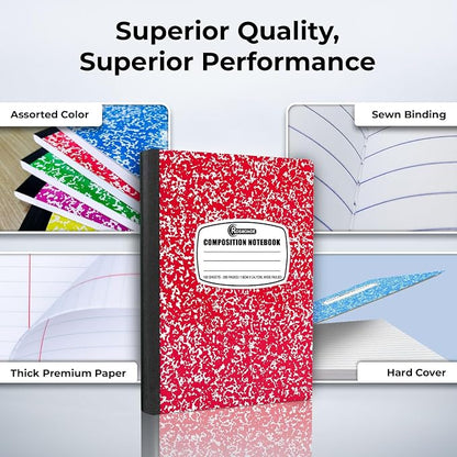 Rosmonde 5000 Pack Composition Notebooks Bulk, Wide Ruled, 200 Pages, 9-3/4 x - Image 2