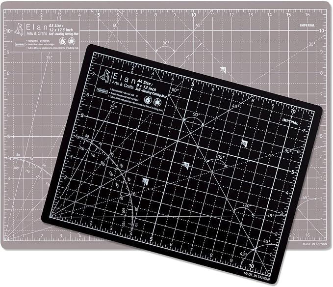 Elan Cutting Mat A3 Black & Taupe, Self Healing Cutting Mat 12x18 Inch - Image 3