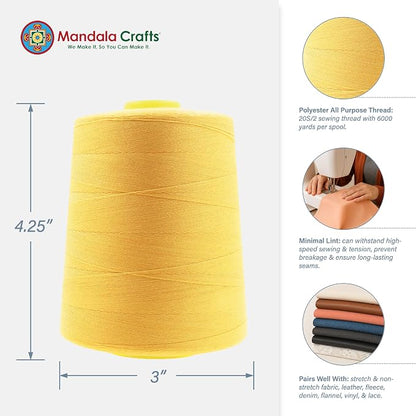 Mandala Crafts 4 Pack of Serger Threads Cones Spools - Image 3