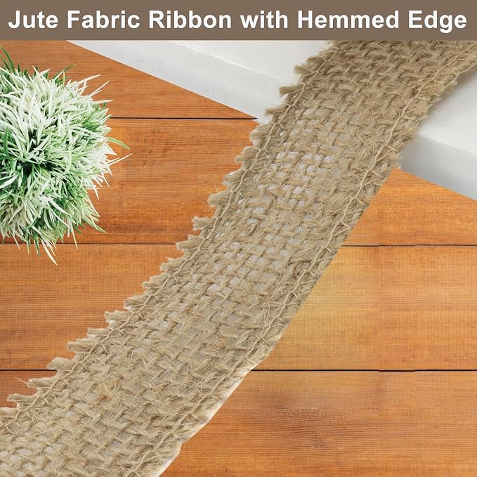 1" Wide Natural Burlap Fabric Roll - Image 3