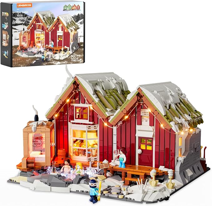 Spa-Cabin Winter Lighting-Building-Bricks Set by LUMIBRICKS