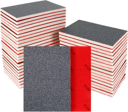 24 Pcs Sanding Sponge 120 Grit, Washable & Reusable Sanding Blocks by Pukamam