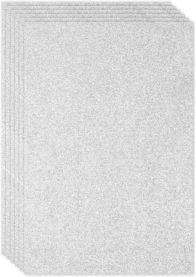 PATIKIL 2mm Thick Non Adhesive Glitter Foam Sheet 16x24inch Silver Tone by PATIKIL