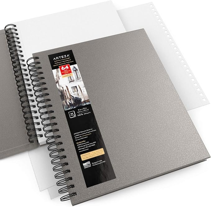 ARTEZA Watercolor Sketchbook 2-Pack, 9x12 Inches – 64 Pages Each, Spiral-Bound - Image 4