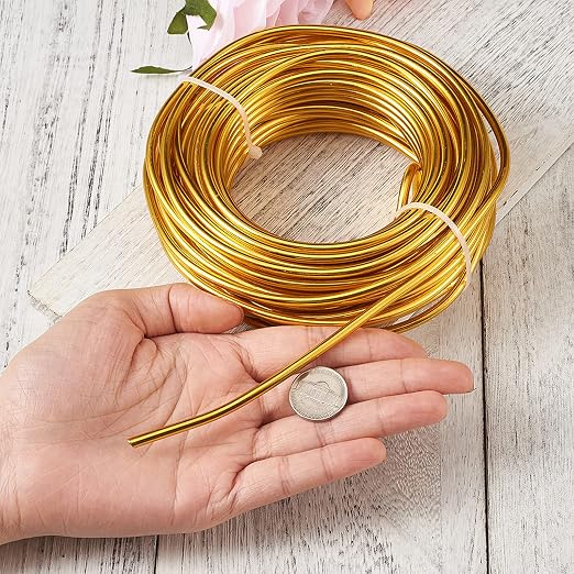 Fashewelry 52 Feet 4mm Gold Aluminum Wire Bendable Metal Craft Wire - Image 4