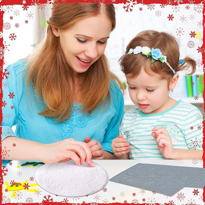 12 Pcs Christmas Polymer Clay Texture Sheets - Image 7