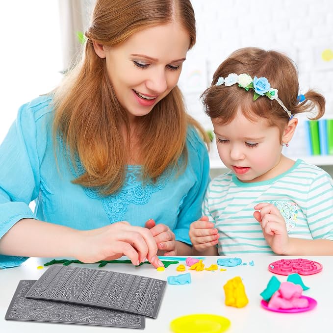 12 Pcs Polymer Clay Texture Sheets Mat Works - Image 7