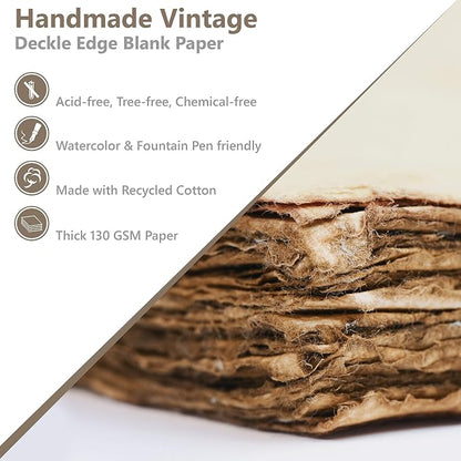 Wanderings Handmade Antique Deckle Edge Blank Cards - Image 7