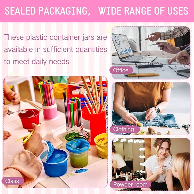 SATINIOR 12 Pack 6 oz Plastic Container Jars - Image 8