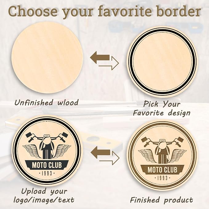 30 Custom Wooden Round Drink Tokens – Double-Sided Laser Engraved Bar Tokens - Image 2