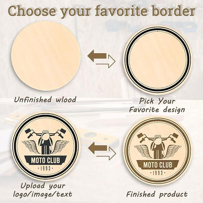 30 Custom Wooden Round Drink Tokens – Double-Sided Laser Engraved Bar Tokens - Image 2