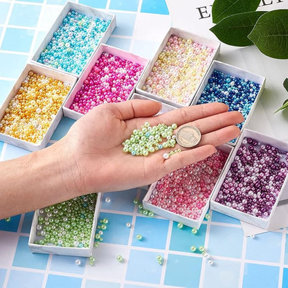 3300pcs Resin Beads Resin Bubble Beads No Hole Imitation Pearls Loose Beads - Image 4