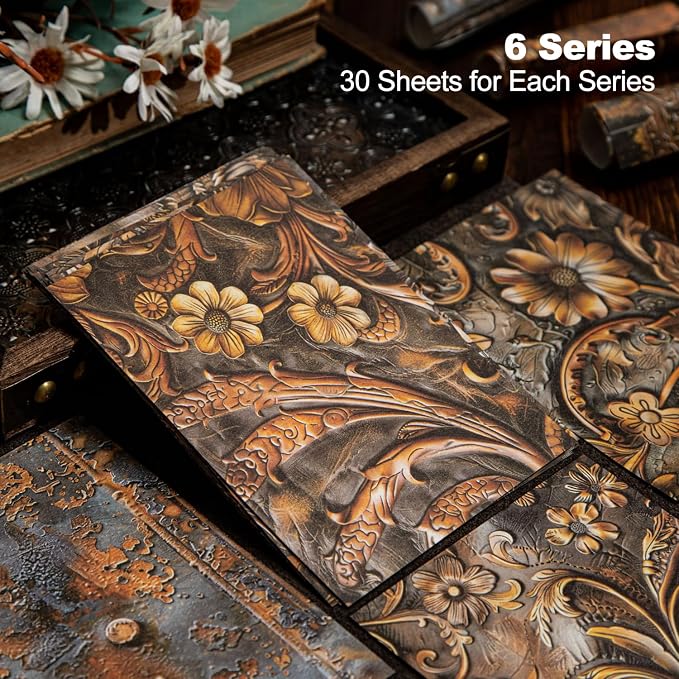 Vintage Floral Scrapbook Paper Set, Scrapbooking, DIY Crafts, and Art Supplies - Image 2