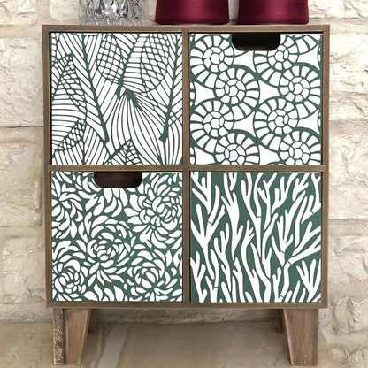 8 Pieces Stencils for Painting Reusable Corals Flowers Leaves Stencils Template - Image 5