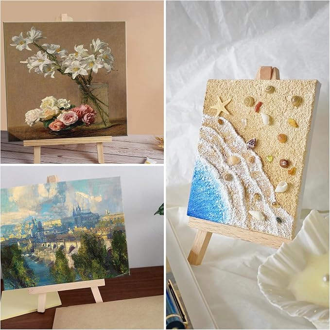 12 Pack Easel for Painting, 9 Inches Easel, Tabletop Painting Canvas Tall Wood - Image 3
