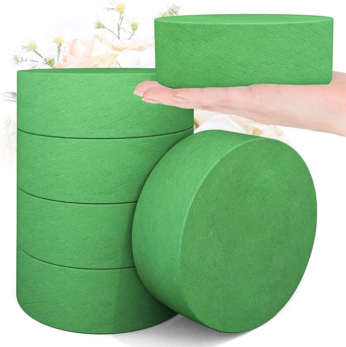 Max Shape 6Pcs Floral Foam Round Blocks, Large Wet and Dry Green Foam by MaxShape