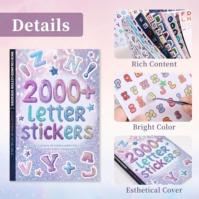 2000+ Pcs Alphabet Sticker for Journaling, Fun & Colorful Craft Letter Stickers - Image 2