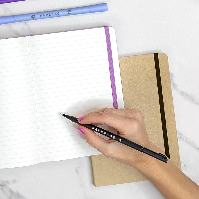 PAPERAGE Recycled Lined Journal Notebook, 160 Pages, Medium 5.6 in x 8 in - Image 6