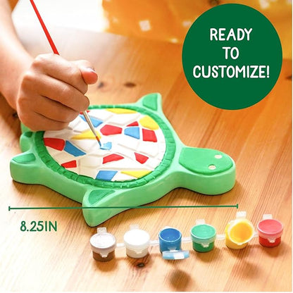 Creative Roots Mosaic Turtle DIY Stepping Stone Kit, Includes Ceramic Stone & 6 - Image 4