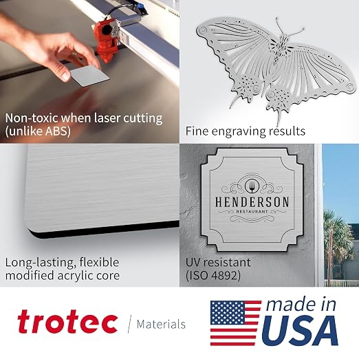 Trotec | Metallic Looking Acrylic Sheet | 12"x24"x1/16, Name Plate | USA Made - Image 3