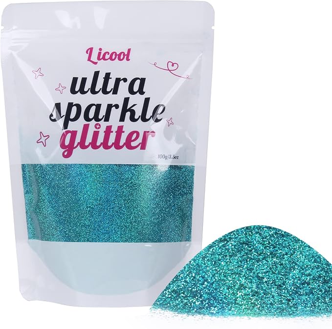 Holographic Fine Glitter, 100g/3.5oz Extra Fine Glitters Powder Packs by LICOOL+GLITTER