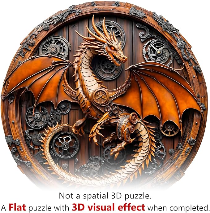 Wooden Puzzles for Adults, Mechanical Dragon Wooden Jigsaw Puzzles for Adults - Image 2