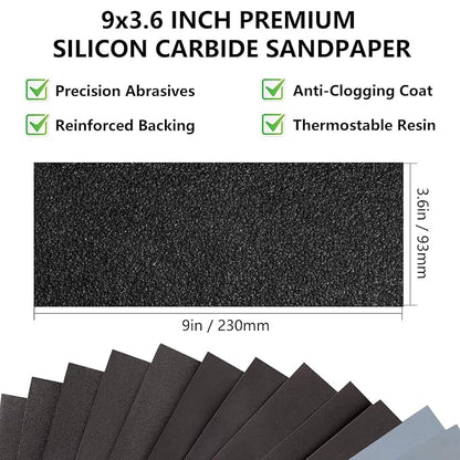 Sandpaper 8000 Grit, Wet Dry Sanding Sheets 9 x 3.6 Inch - Image 2