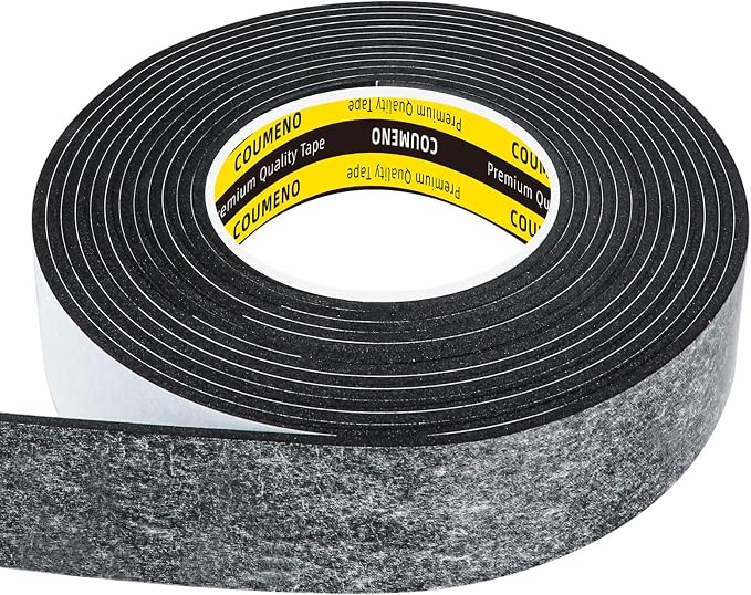 EVA Single-Sided Adhesive Black Foam Tape, 1.18inx16.4FT Single-Sided Sealing by COUMENOAdhesivetape