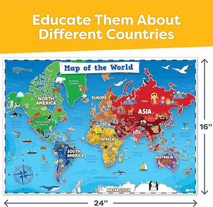World Map Poster & Map of the United States - Image 5
