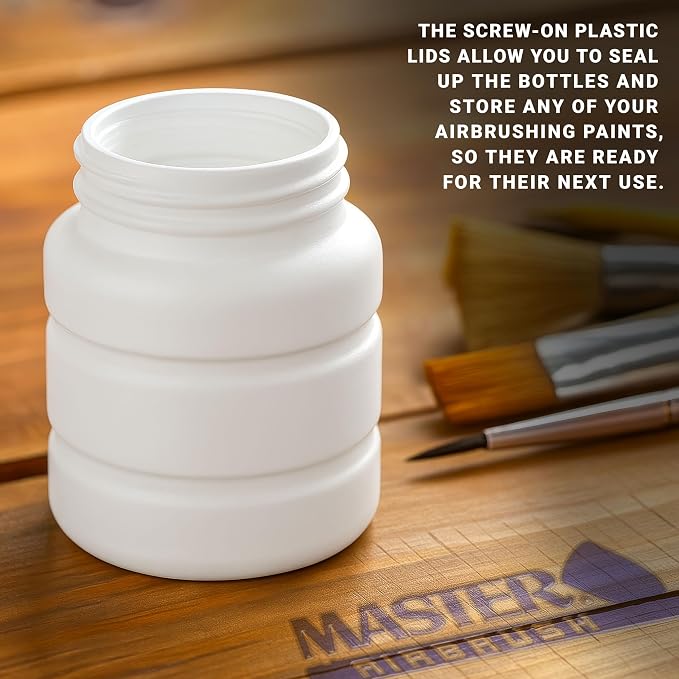 Master Airbrush TB-006 Empty 2.7-Ounce Plastic Jar Bottles - Image 3